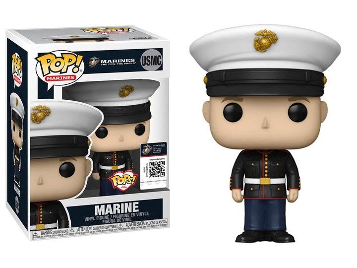 Funko Pop USMC United States Marines Corps Male in DRESS BLUES Uniform Marine Vinyl Figure