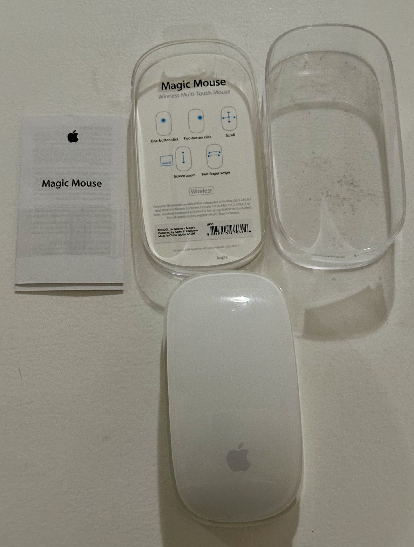 Apple Wireless Mouse Model A1296 MB829LL/A Ex Display
