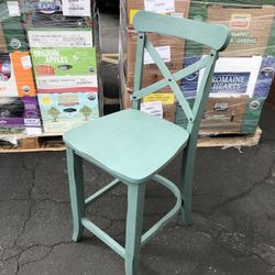 Aqua Green Wooden Bar Stool