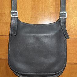 Vintage COACH Old Coach Hippie Flag Bag 9135 Crossbody Bag Gray Leather