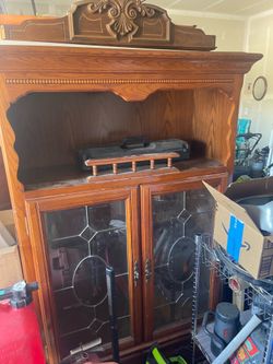 Hutch  with glass doors