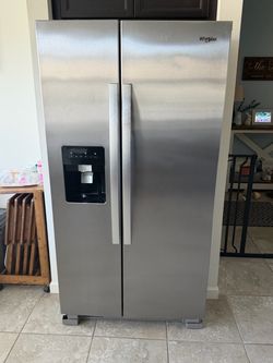 24.6-cu ft Standard-Depth 36-in Wide Side-by-Side Refrigerator with Ice Maker ,Water and Ice Dispenser ( Fingerprint Resistant Stainless Finish )