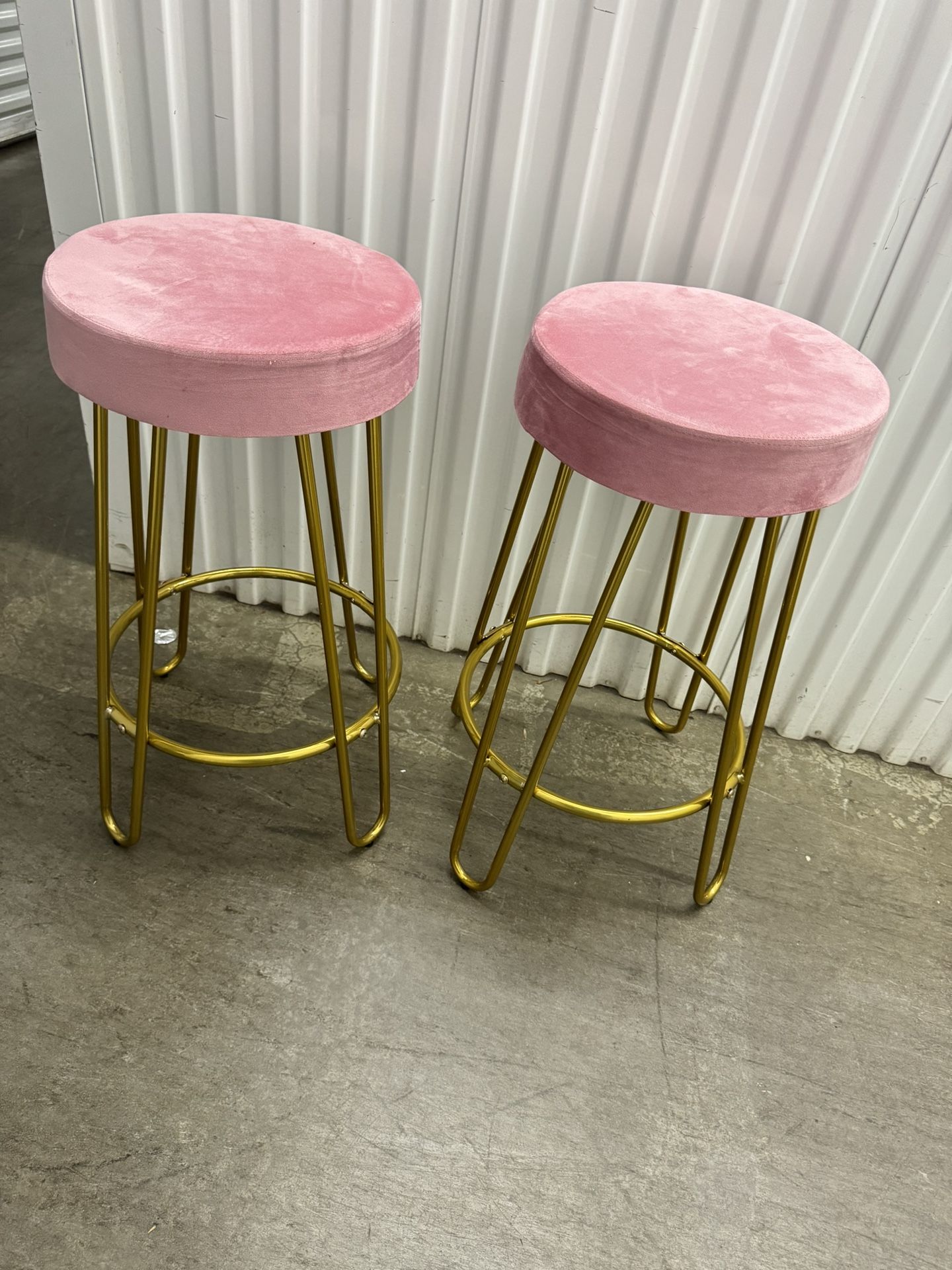 Pink and Gold Bar Stools