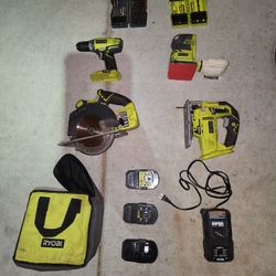 Ryobi 4-tool Combo Set (Drill, Sander, Jig-Saw, And Circular Saw + Accesories