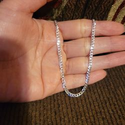 Italy 925 Solid Sterling Silver Cuban Link Chain Necklace for Men Women 22" Plata Italiana 925 Cadena Unisex 22"