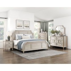 4 PC BEDROOM SET NEW IN BOX (MATTRESS AND CHEST SOLD SEPARATELY)
