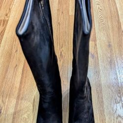 AEROSOLES Women's Swede Binocular Wedge Knee-High Boots