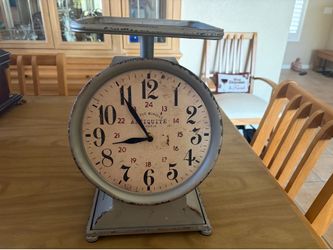 Vintage Style Grocery Scale Clock Farmhouse Country Decor