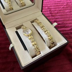 Gold Tone Watch Gift Set- Brand New- Low Price. $10