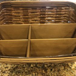 Longaberger Handmade In USA - Large Desktop Sort & Store w/ Liner 