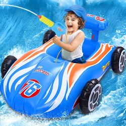 Pool Floats Toys For Kids With Water Gun - Inflatable Ride-on Pool Toys For Kids Ages 3+, Pool Float, Summer Outdoor Water Pool Games Toys For Boys An