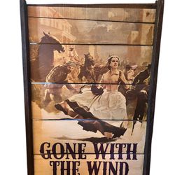 Vintage Original Gone With The Wind Wood Movie Poster