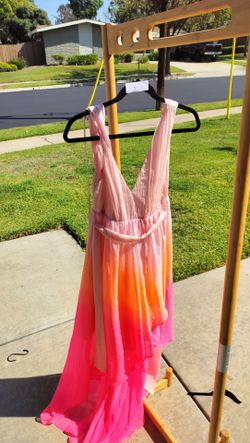 Hello Molly pink and orange ombre Afterglow Affair maxi dress