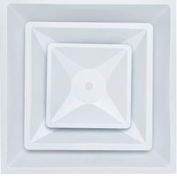 Fits 24x24 Steel T-Bar Drop Ceiling Grid | 2x2 Feet Lay in Steel Air Supply Diffuser with Round 10" [Neck Size] by Handua | 2 Cone | Drop Celing Vent 