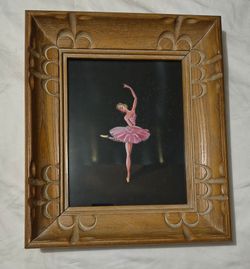 MID CENTURY BALLET PAINTING ARTWORK - BALERINA 14"×11"