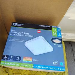 Bathroom Fan with LED Light Humidity Sensor Night Light Large Room 