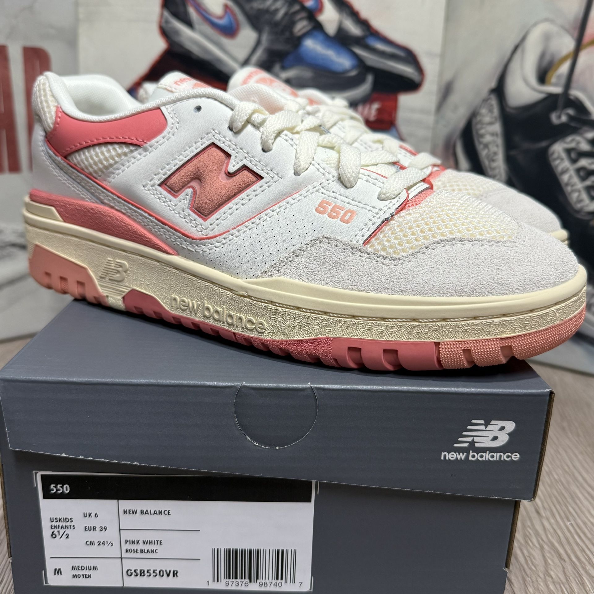 New Balance 550 Desert Pink Sea Salt Shoes (GS) 5.5Y/7W, 6Y/7.5W, 6.5Y/8W, 7Y/8.5W