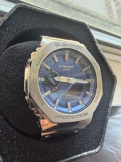 Casio G-Shock Full Metal 2100 Series Blue Dial Stainless Steel Watch 49.8mm