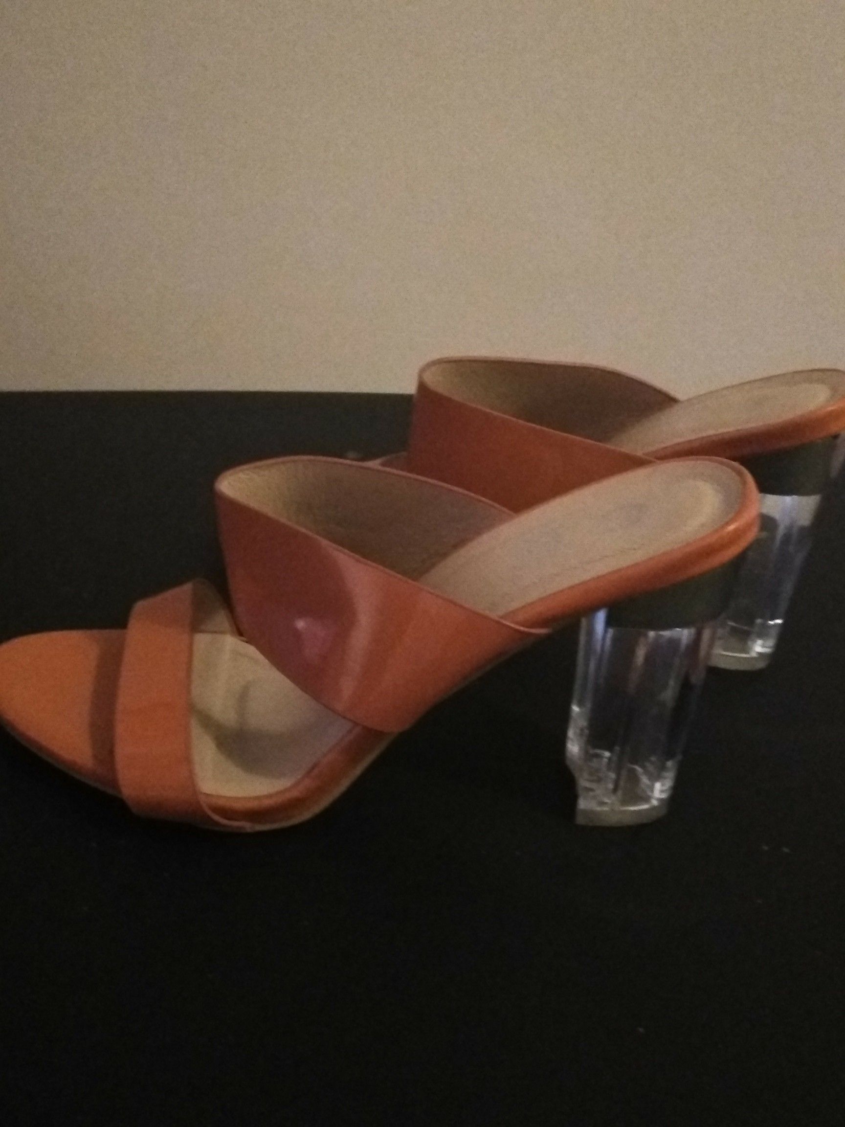 Pretty. clear heels Orange