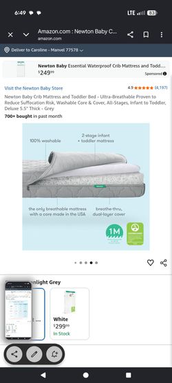 Newton Crib Mattress - Washable / 2 Stage 0-4yrs
