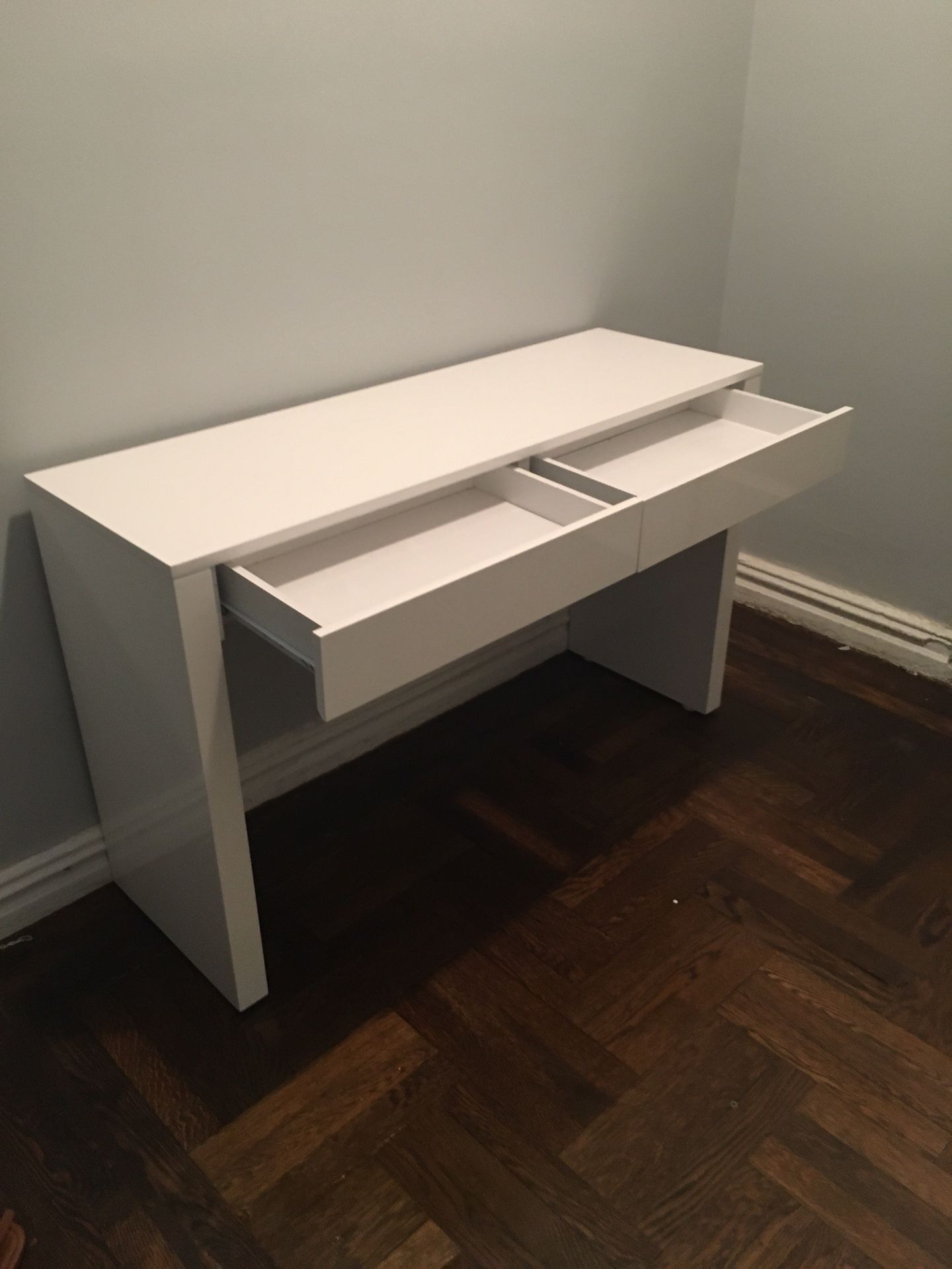 White desk vanity console table