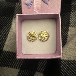 10 Karat Gold Nugget Earrings