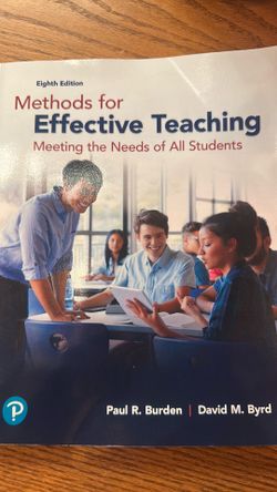 Methods for effective teaching meaning that needs both students eighth edition