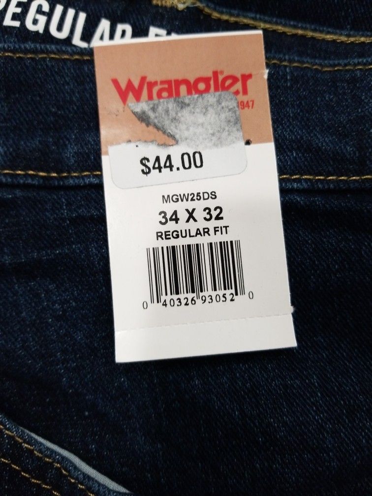 *NEW* Wrangler Mens Jeans Regular Fit 34x32