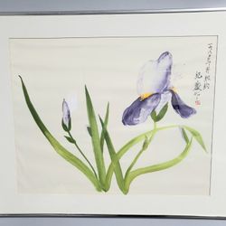Watercolor Iris Painting 