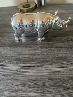 Rhino Decor silver resin by Nate Berkus