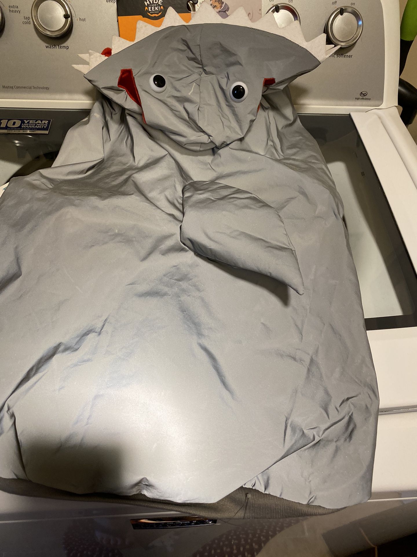 Large size, shark raincoat for dogs with lining