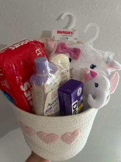 New baby girl gift basket