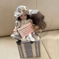 Little Missy Porcelain Doll and Trunk