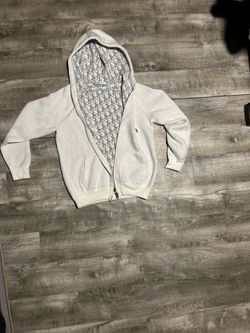 white dior zip up hoodie