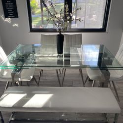 Dining table set with four chairs