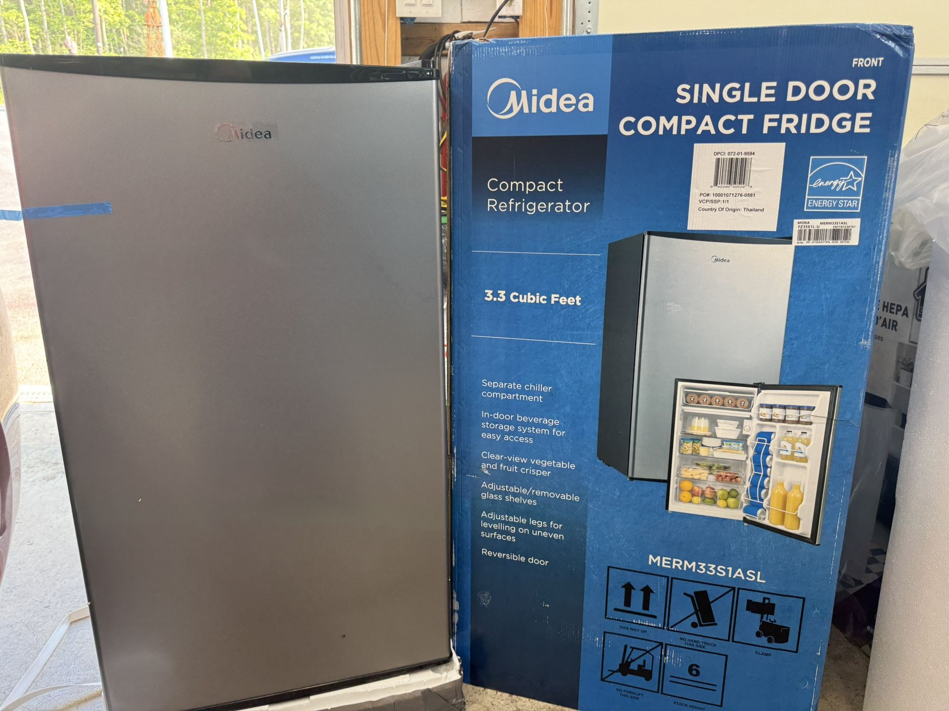 Brand New Midea Compact Refrigerator 3.3cu. ft. Tested. Must Pickup