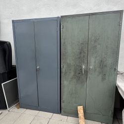 (2) Metal Cabinets Industrial 