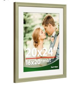 20x24 Picture Frame, Vintage Classic Style Frame High Definition Plexiglass, Horizontal/Vertical Wall Hanging, Vintage Beige, 1Pack