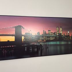 NYC Skyline With Brooklyn Bridge And Both World Trade Center