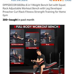 Weight Bench w/ Weight Plates 