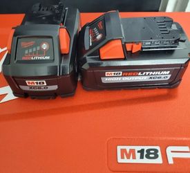 BOGO BUY 1 GET 1 FREE Cordless Milwaukee M18 Red Lithium Extended Capacity High Output XC6.0 XC 6.0 Battery Pilas Baterias 18v 18 Volt 2 Two Dos