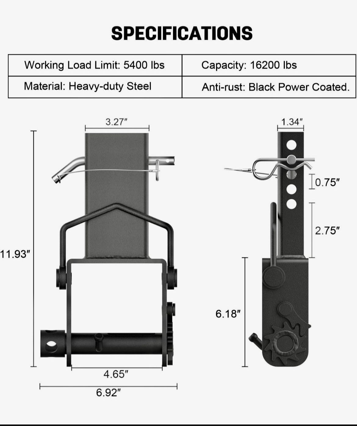 Trailer Stake Pocket Winch Heavy Duty (4 Pack) Stake Pocket Tie Down 16200 LBS Capacity and 5400 LBS Load Limit for Flatbed Trailer • Retails $125.99