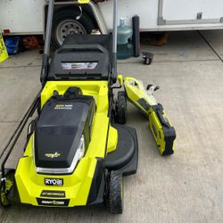 Ryobi 80V HP Brushless Battery Cordless Electric 30 in. Multi-Blade Lawn Mower with Battery and Charger.  