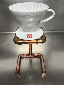 Handcrafted Copper Pour Over Stand and New Ceramic Pour Over