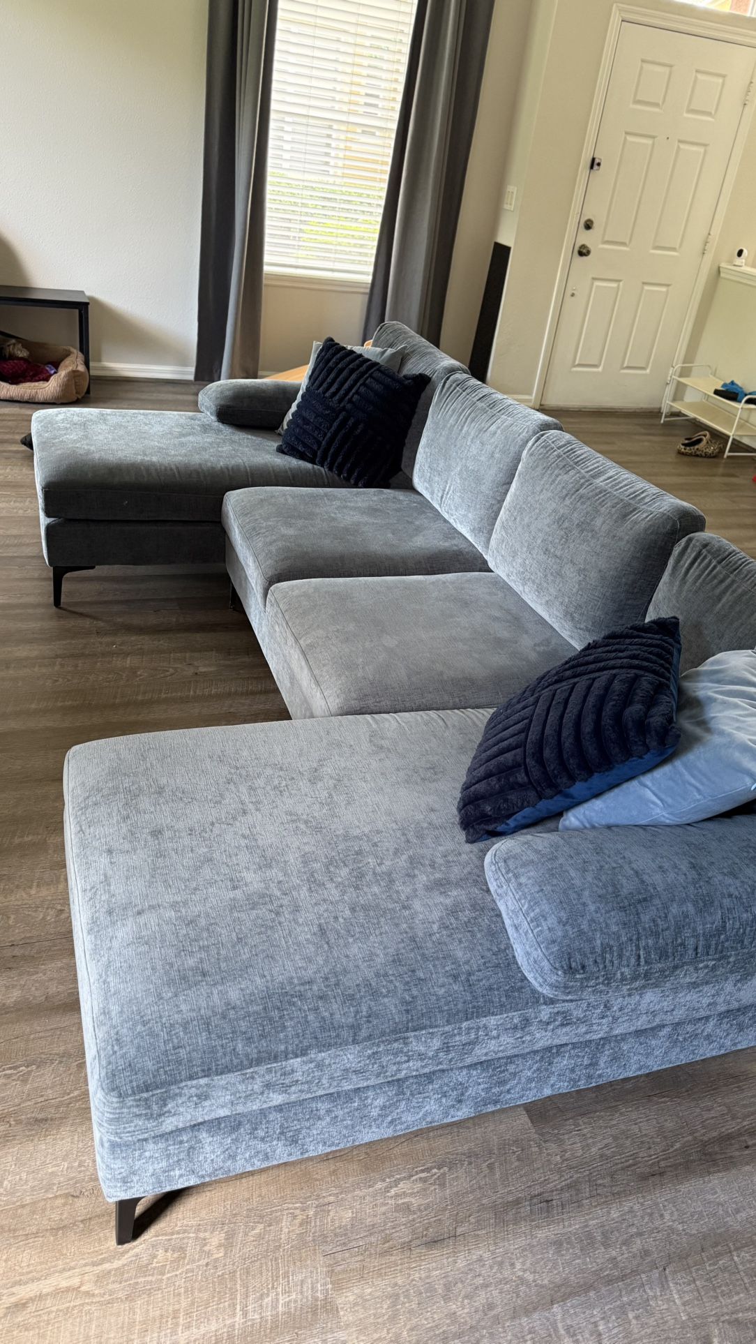 Blue Grey 110” U-Shaped Couch