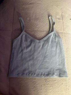 Light blue ribbed tank top