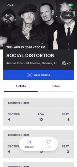 Social Distortion with Descendents and The Chats Tuesday August 25