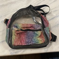 See Though Back Pack Glitter Sides