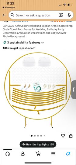 Balloon metal round arch kit / with white round arch cover included