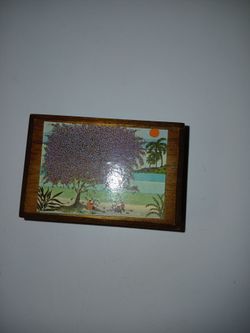 Handmade Rita Genet trinket box 1988 Jamaica